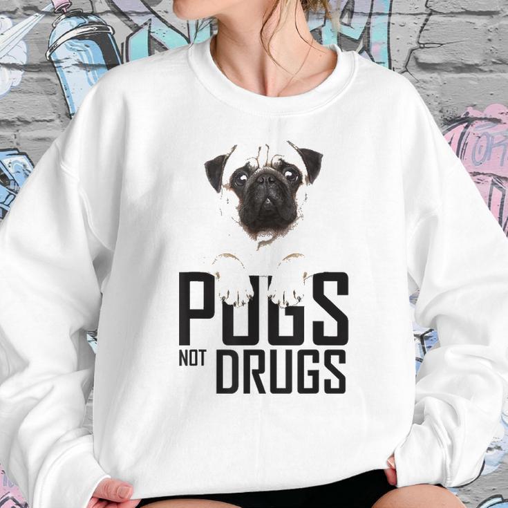 Pugs Not Drugs Awareness Sweatshirt Gifts for Her