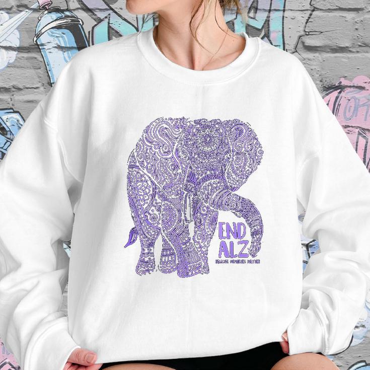 Purple Elephant Alzheimer Awareness Sweatshirt Gifts for Her