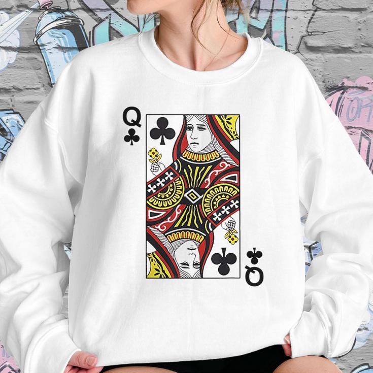 Queen Of Clubs Blackjack Playing Cards Sweatshirt Gifts for Her