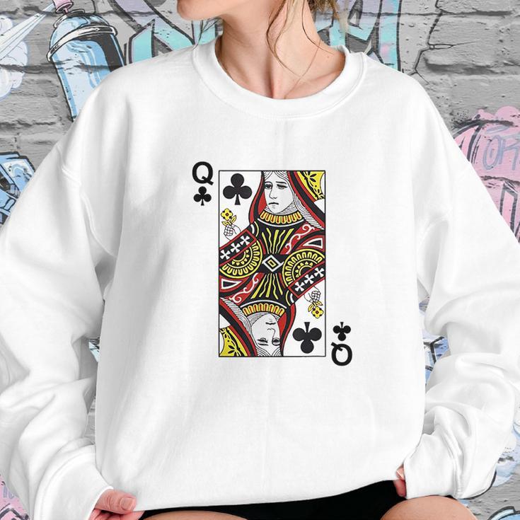 Queen Of Clubs Blackjack Playing Cards Sweatshirt Gifts for Her