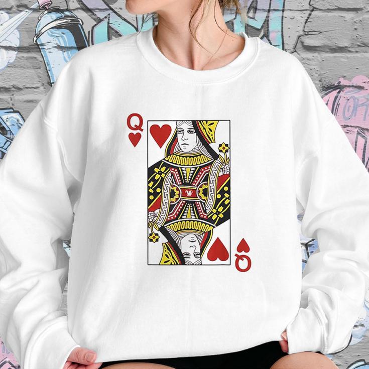 Queen Of Hearts Blackjack Cards Sweatshirt Gifts for Her