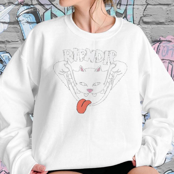 Rip & Dip With Cute Cats- Pet Day T- Graphic Design Printed Casual Daily Basic Sweatshirt Gifts for Her