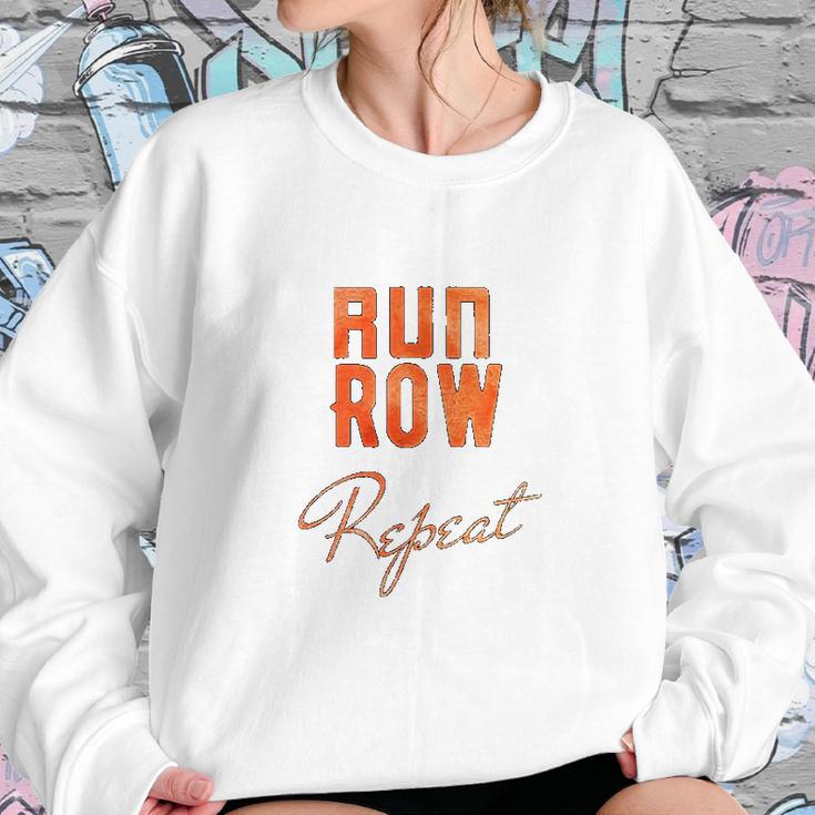 Run Row Repeat Workout With Orange Letters Sweatshirt Gifts for Her