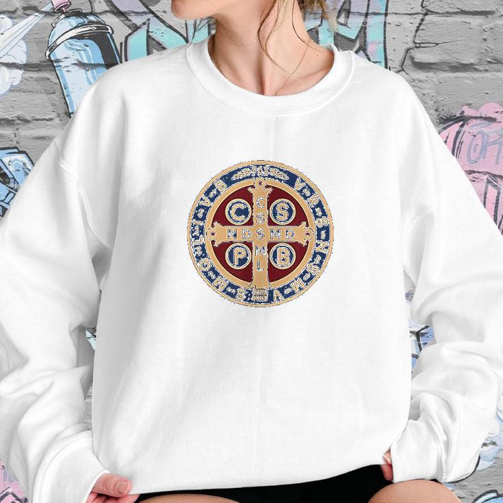 The Saint Benedict Medal Catholic Sweatshirt Gifts for Her