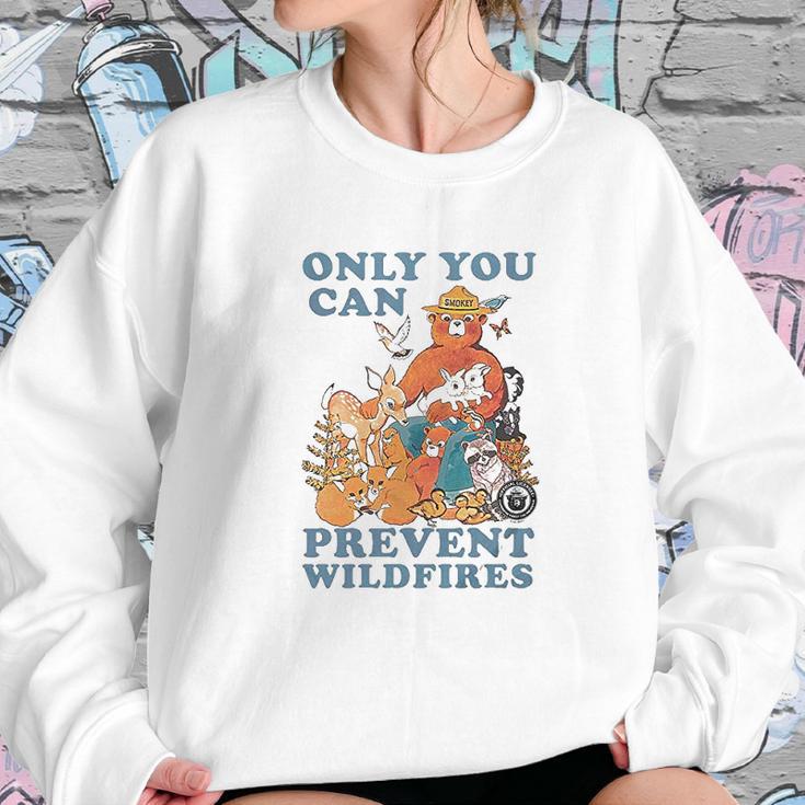 Smokey The Bear Only You Can Prevent Wild Fires Ringer Sweatshirt Gifts for Her