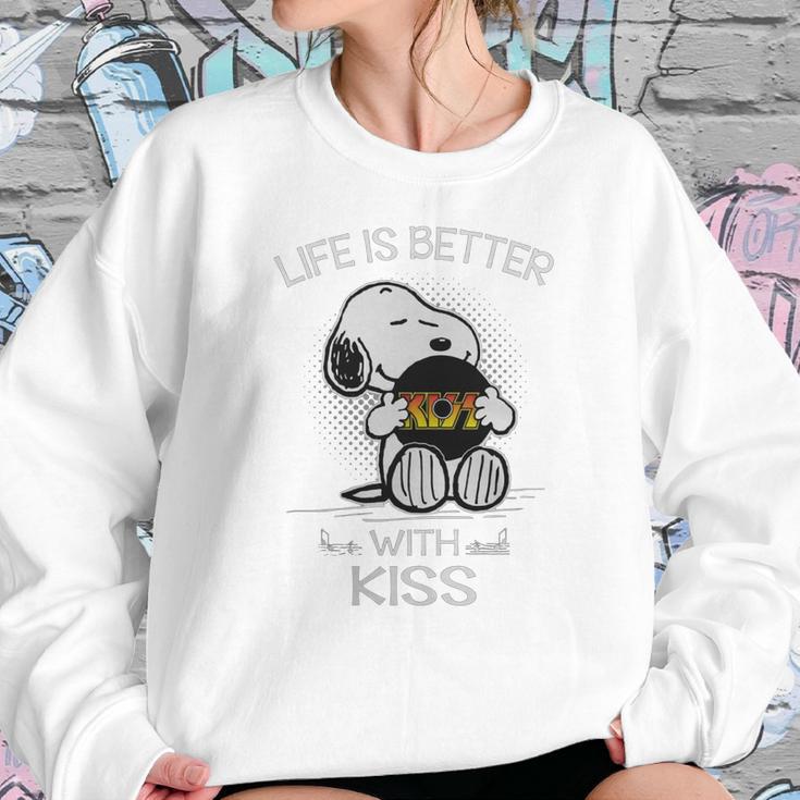 Snoopy Life Is Better With Kiss Band Sweatshirt Gifts for Her