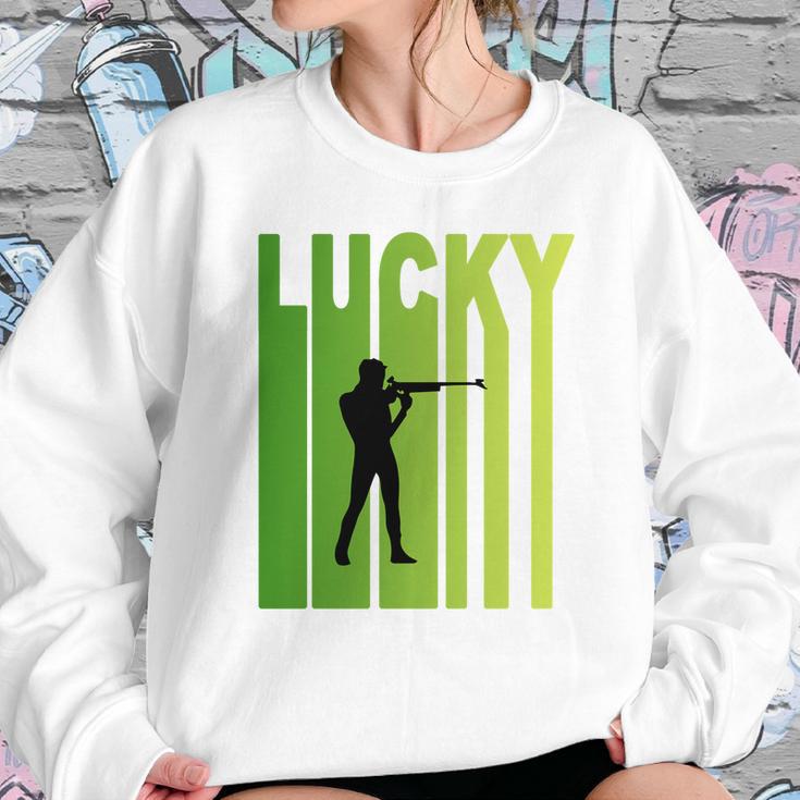 St Patricks Day Lucky Shooting Funny Sport Lovers Gift Sweatshirt Gifts for Her