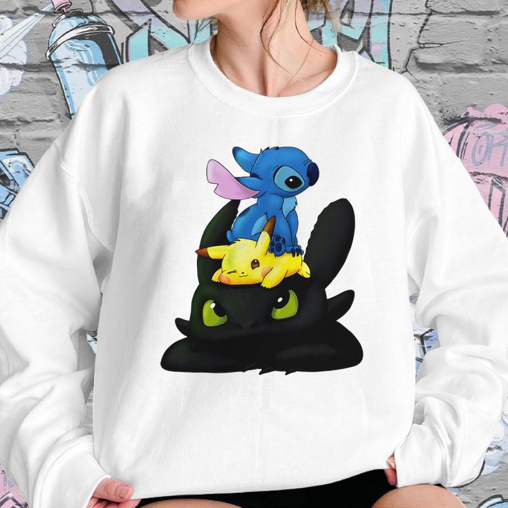 Stitch Pokemon Grinch Sweatshirt Gifts for Her