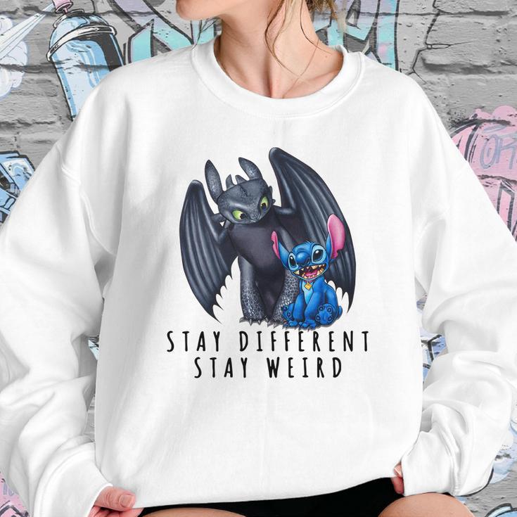 Stitch And Toothless Stay Different Stay Weird Sweatshirt Gifts for Her