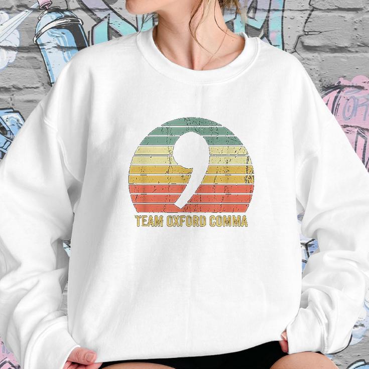 Vintage Team Oxford Comma Grammar Police English Nerd Gift Sweatshirt Gifts for Her