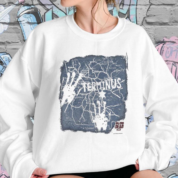 The Walking Dead Terminus Map Sweatshirt Gifts for Her