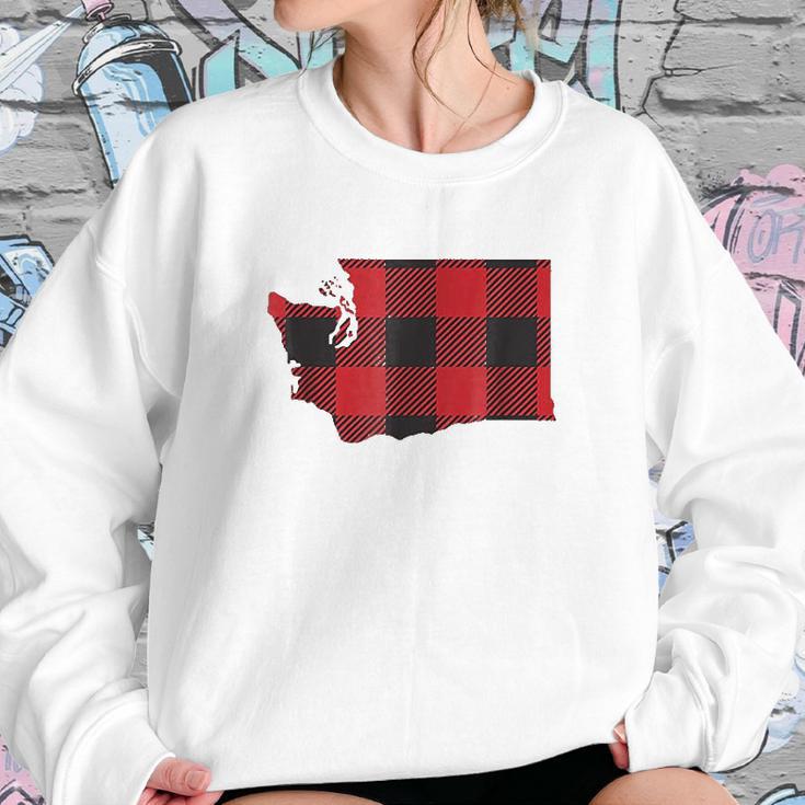 Washington State Seattle Flannel Plaid Sweatshirt Gifts for Her