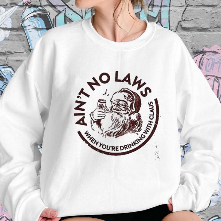 White Claus Funny Drinking Holiday White Claws Pun Sweatshirt Gifts for Her