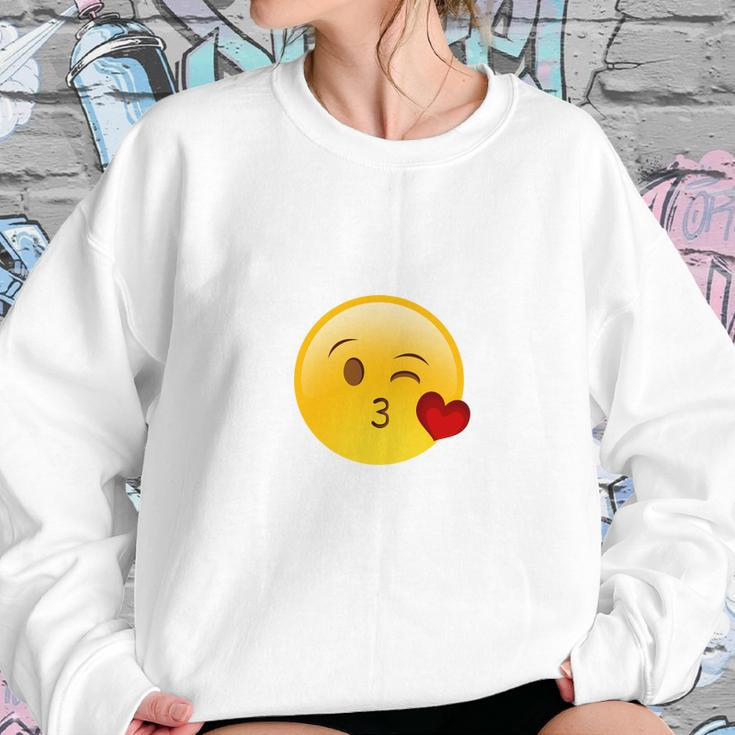 Winky Face Smiley With Heart Kiss Emoji Sweatshirt Gifts for Her