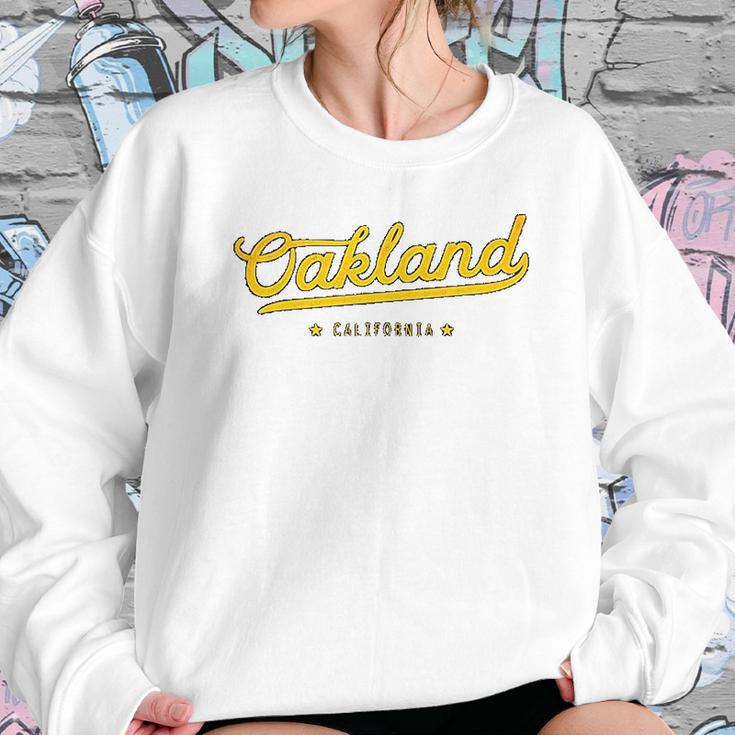 Yellow Vintage Retro Oakland California Bay Area Sweatshirt Gifts for Her