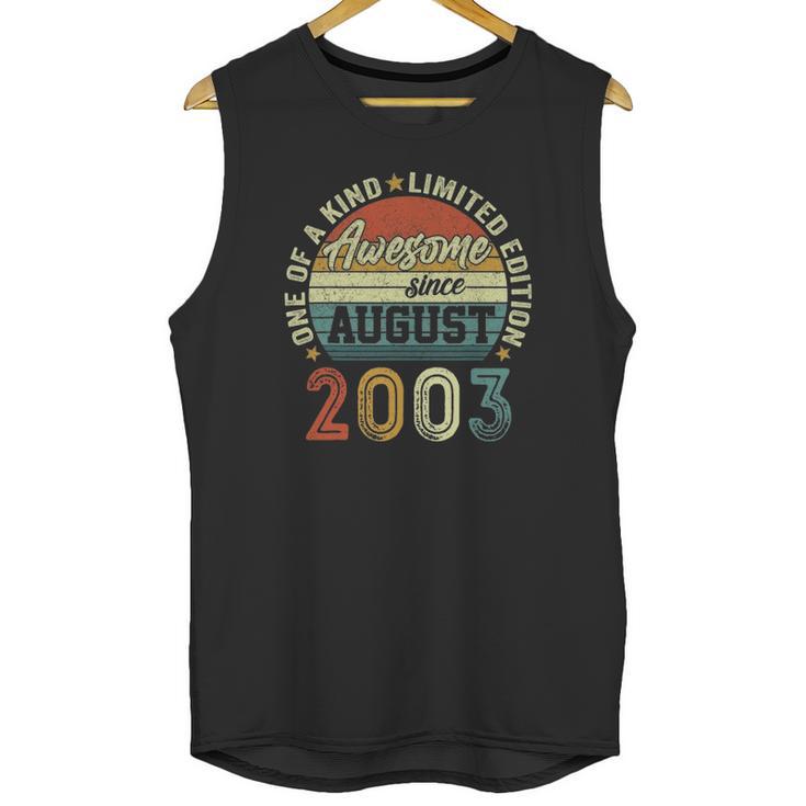 19 Years Old Birthday Awesome Since August 2003 19Th Birthday Unisex Tank Top