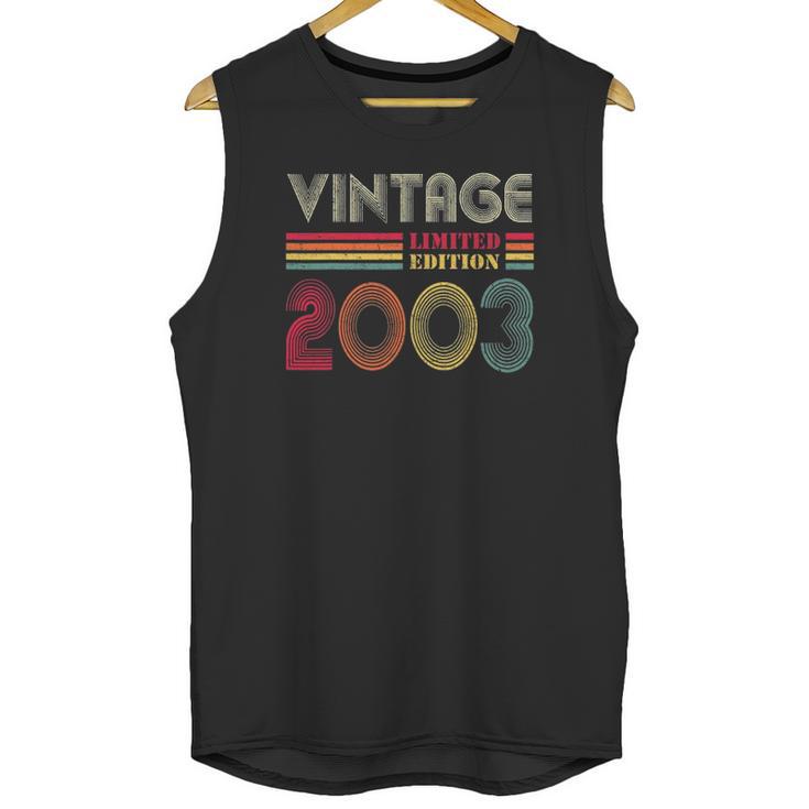 19 Years Old Gifts Vintage 2003 Limited Edition 19Th Birthday Unisex Tank Top