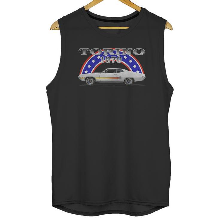 1970 Ford Torino Gt Side White Unisex Tank Top