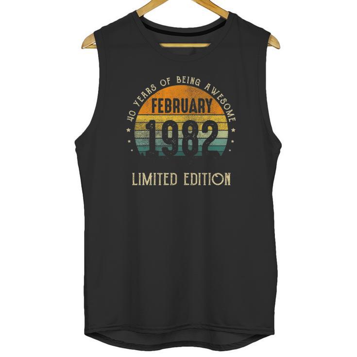 1982 Birthday Gifts For Men February 40 Years Old 40Th Bday Unisex Tank Top