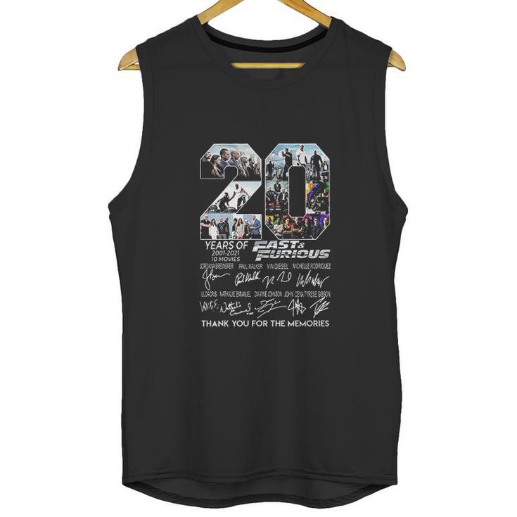 20 Years Of 2001 2021 Fast And Furious Thank You Unisex Tank Top