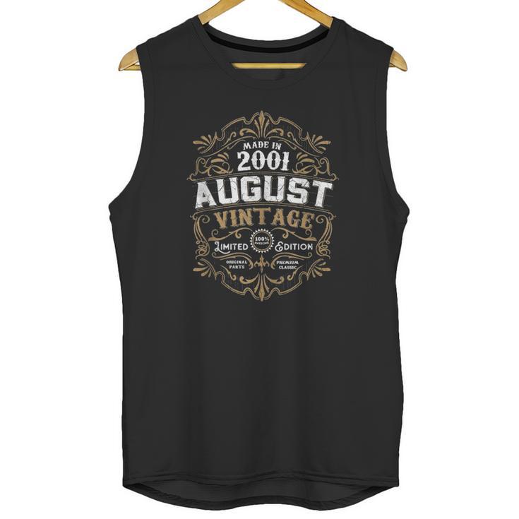 20Th Birthday 20 Years Old August 2001 Made Born Vintage Unisex Tank Top