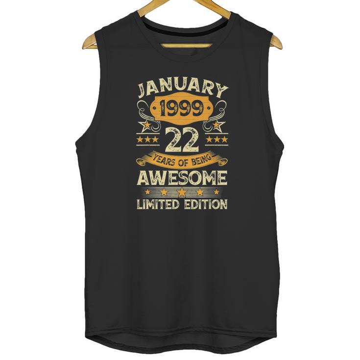 22 Years Old Gifts Vintage January 1999 22Nd Birthday Gift Unisex Tank Top