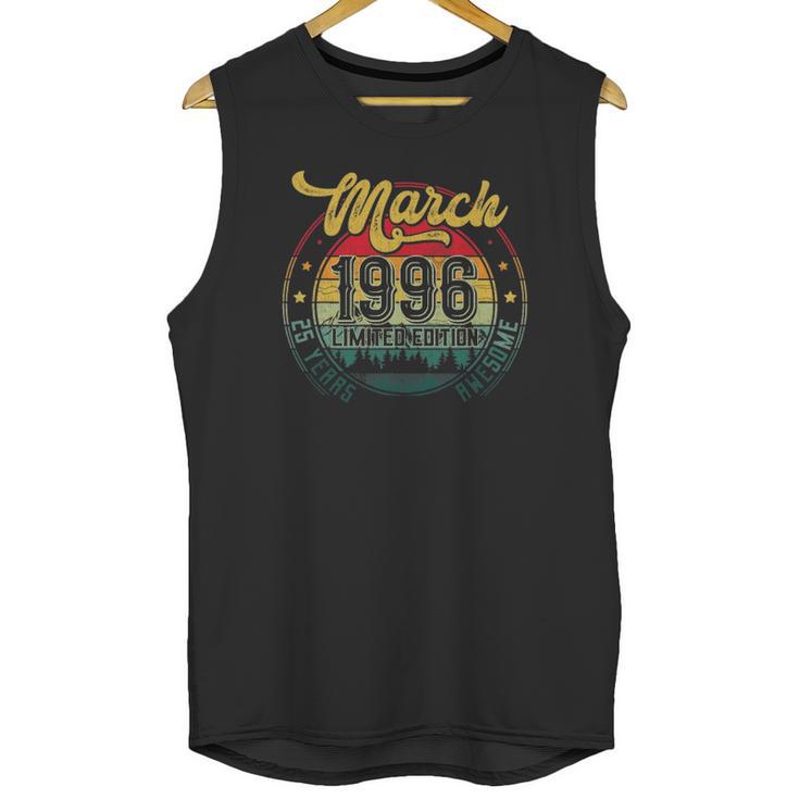 25Th Birthday Gifts 25 Years Old Retro Born In March 1996 Ver2 Unisex Tank Top