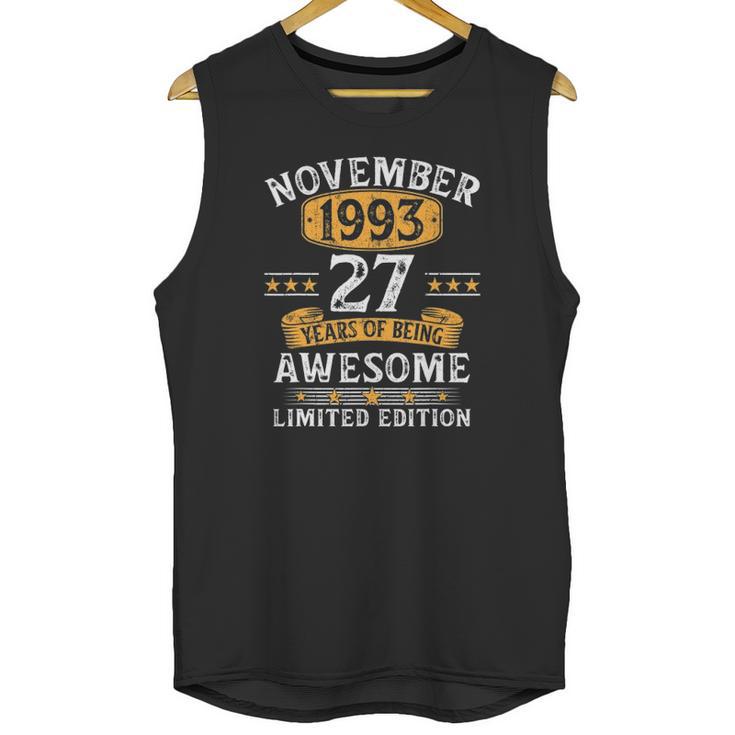 27 Years Old Gifts Vintage November 1993 27Th Birthday Unisex Tank Top