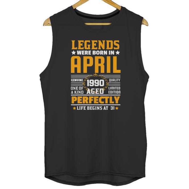 31 Years Old Birthday Awesome Since April 1990 31St Birthday Unisex Tank Top