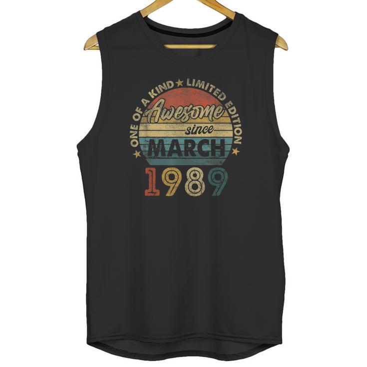 32 Years Old Birthday Gifts Awesome Since March 1989 Ver2 Unisex Tank Top