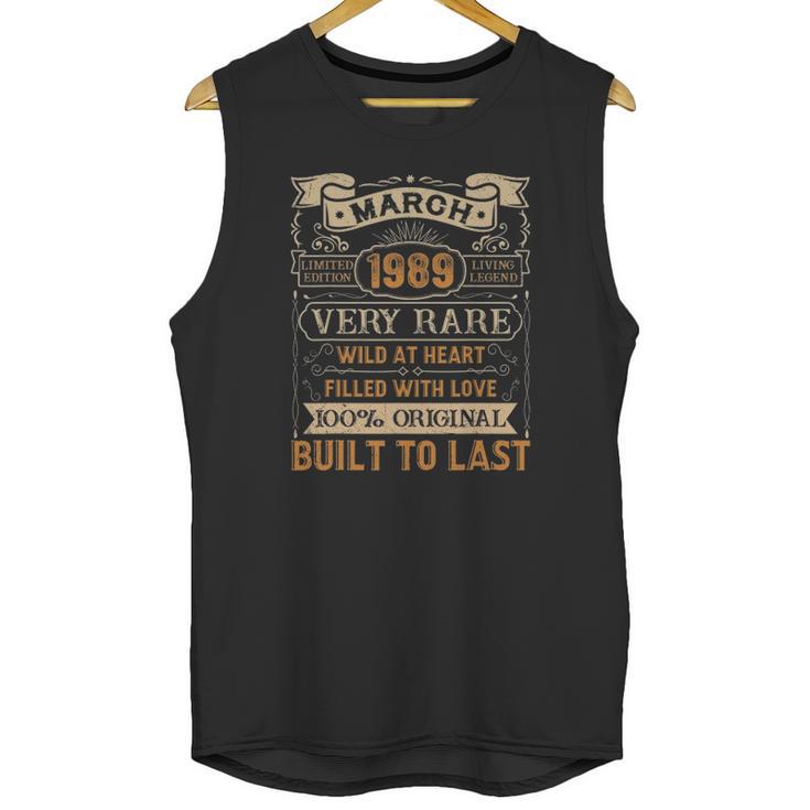 32Nd Birthday Gifts 32 Years Old Retro Born In March 1989 Ver2 Unisex Tank Top