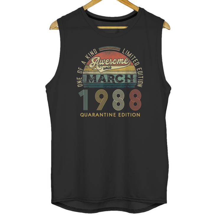 33 Years Old Vintage March 1988 33Rd Birthday Awesome Unisex Tank Top