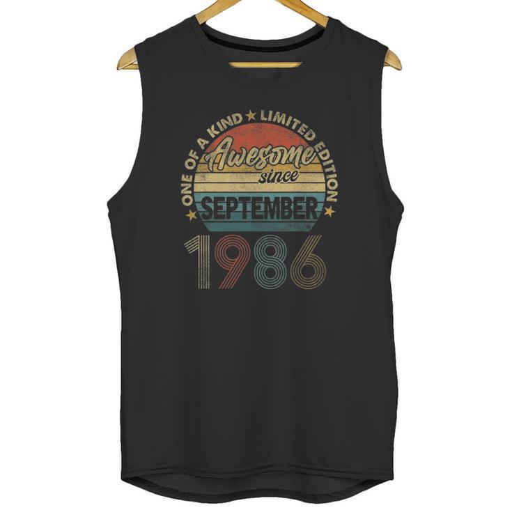 35 Years Old 35Th Birthday Men Awesome Since September 1986 Ver2 Unisex Tank Top