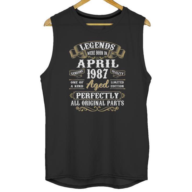 35 Years Old 35Th Birthday Decoration April 1987 Ver2 Unisex Tank Top