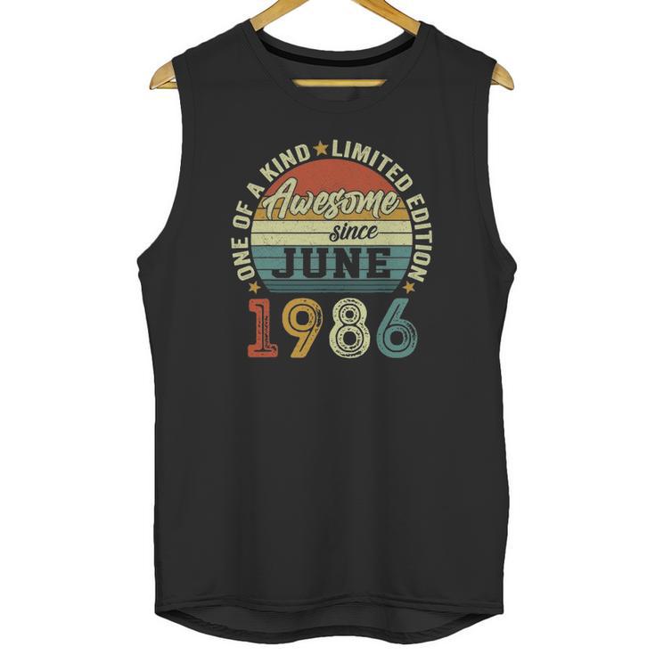 35 Years Old Birthday Awesome Since June 1986 35Th Birthday Unisex Tank Top