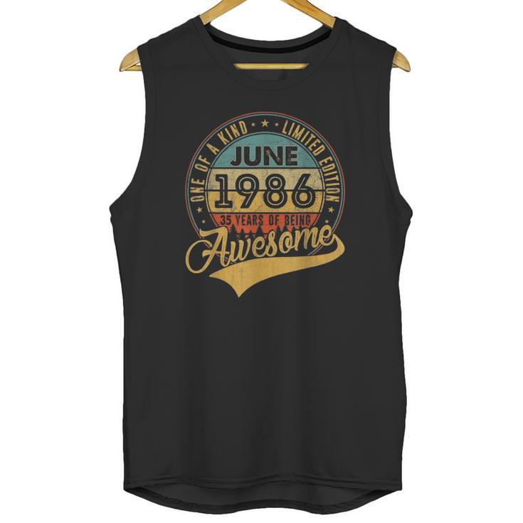 35Th Birthday Gifts 35 Years Old Retro Born In June 1986 Ver2 Unisex Tank Top