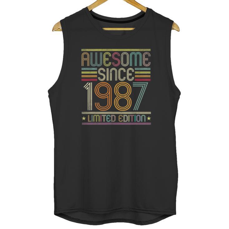 35Th Birthday Vintage Tee 35 Years Old Awesome Since 1987 Ver2 Unisex Tank Top