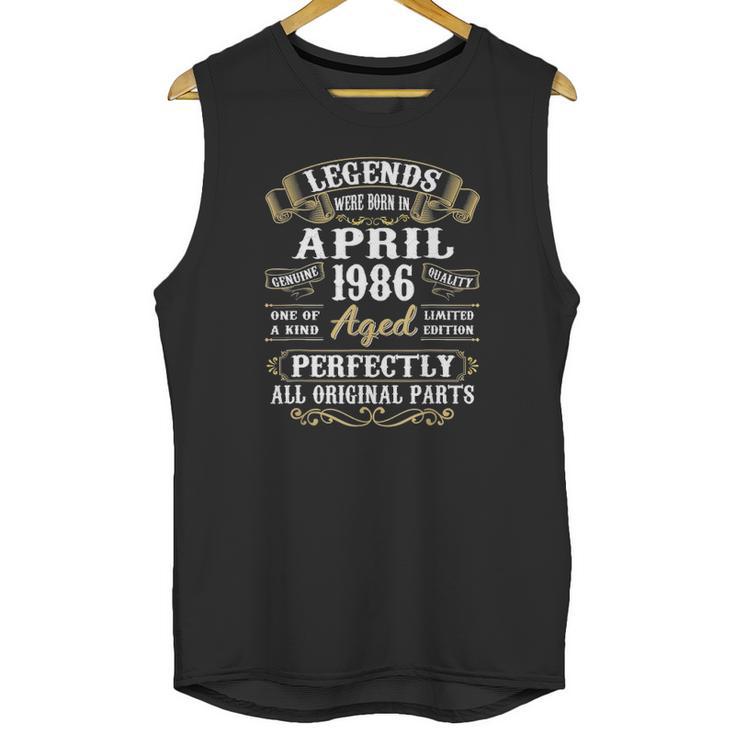 36 Years Old 36Th Birthday Decoration April 1986 Ver2 Unisex Tank Top