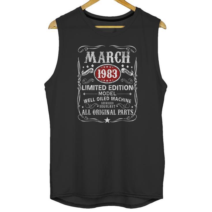 38 Years Old 38Th Birthday Decoration March 1983 Gift Unisex Tank Top