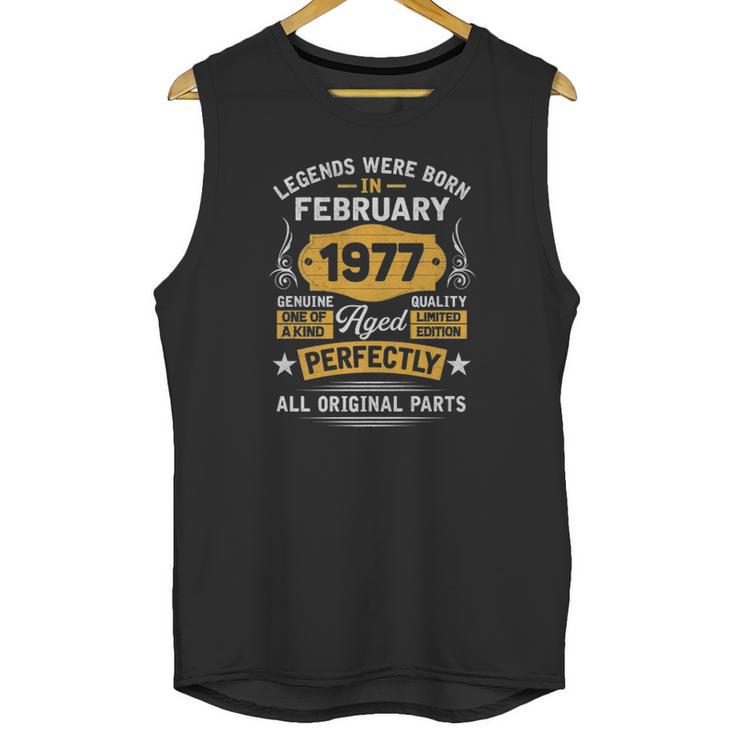 45 Years Old Legends February 1977 Vintage 45Th Birthday Unisex Tank Top