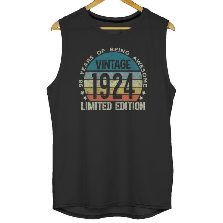 98 Years Old Gifts Vintage 1924 Limited Edition 98Th Birthday Unisex Tank Top