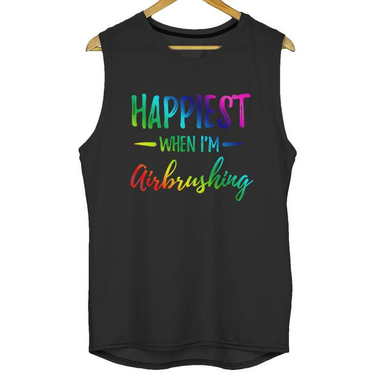 Airbrushing Happiest Funny Artist Gift Idea Cool Gift Graphic Design Printed Casual Daily Basic Unisex Tank Top