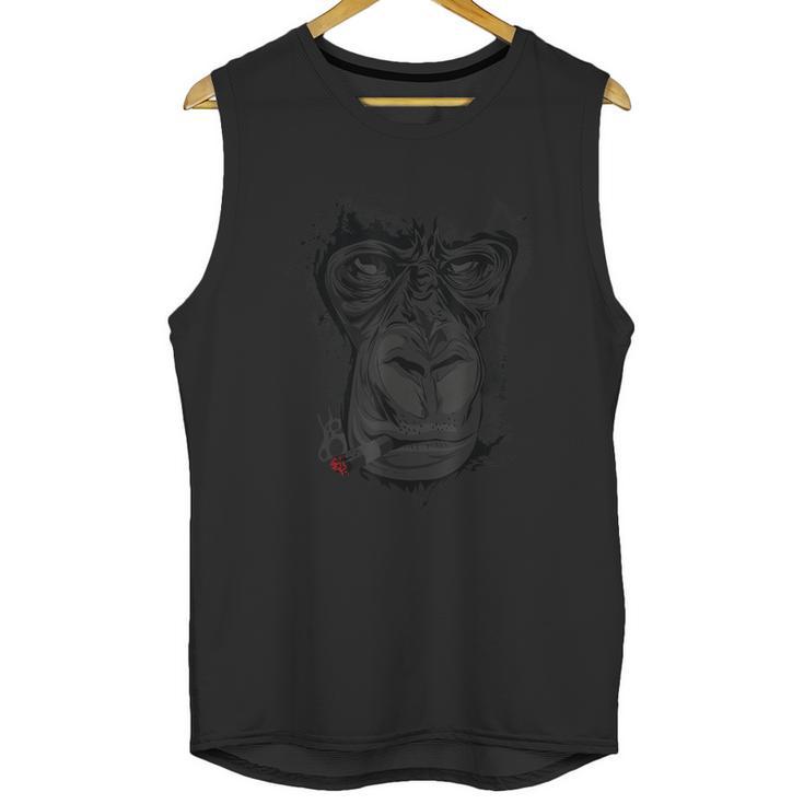 Angry Gorilla Graphic Ape Cigar Smoking Monkey Unisex Tank Top