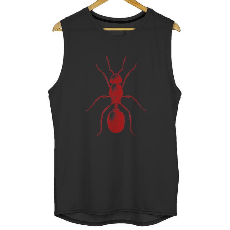 Ant In Red Retro Vintage Drawing Unisex Tank Top