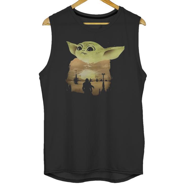 Baby Yoda Sunset Shirt Unisex Tank Top