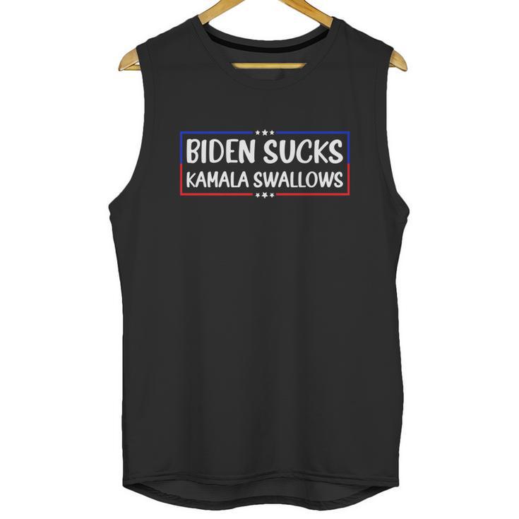 Biden Sucks Kamala Swallows Funny Biden And Kamala  Graphic Design Printed Casual Daily Basic Unisex Tank Top