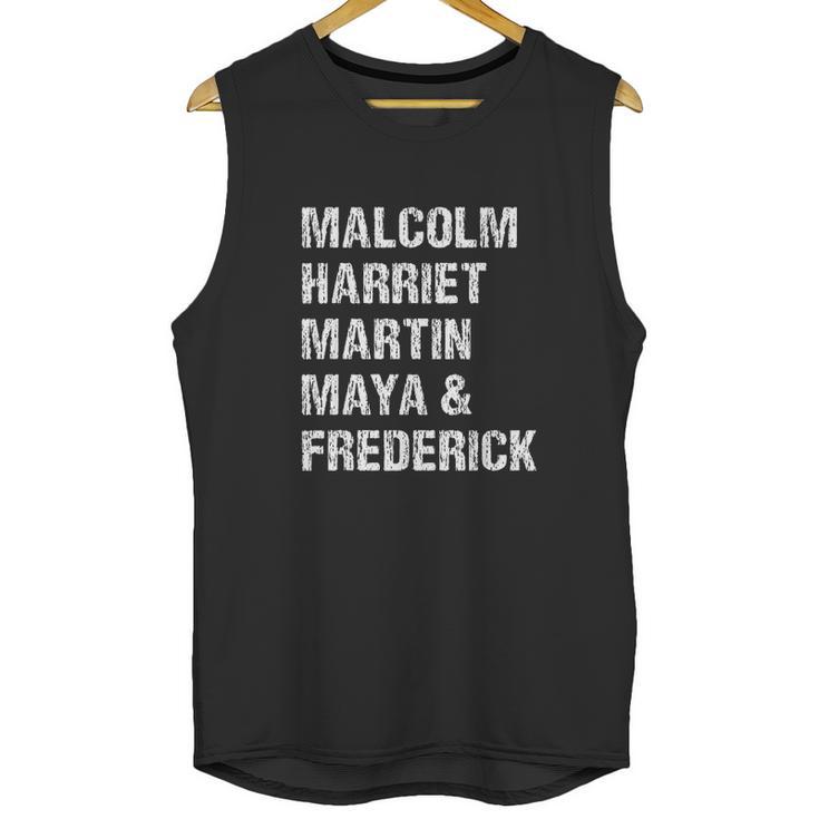 Black History Month Malcolm Harriet Martin Maya & Frederick Unisex Tank Top