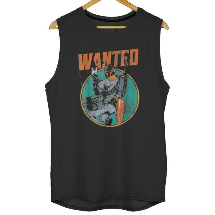 Boba Fett Wanted Distressed Mandalorian Unisex Tank Top