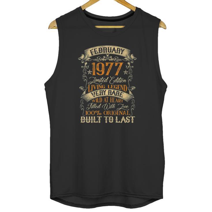 Born In February 1977 Vintage 44 Years Old 44Th Birthday Unisex Tank Top