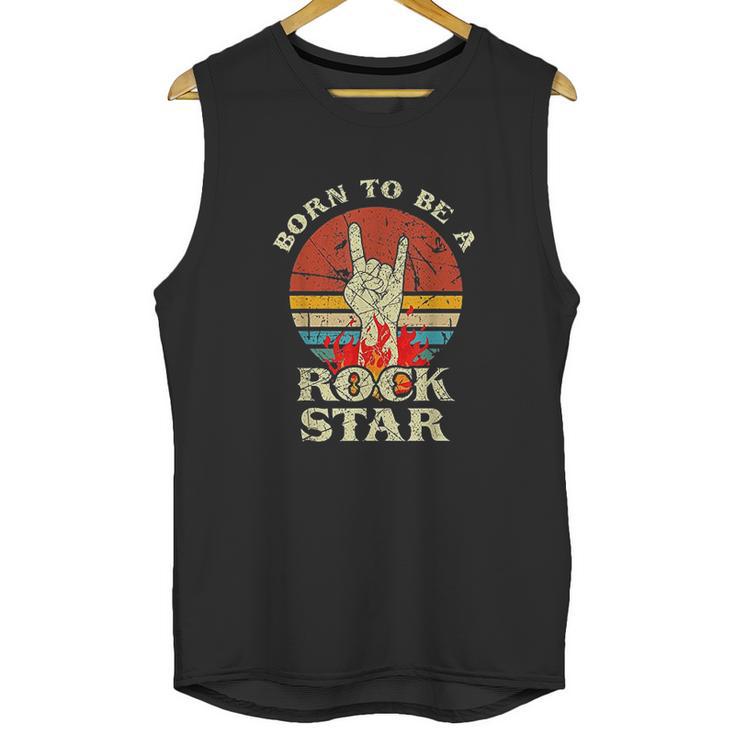 Born To Be Rock Star Hand Horns Vintage Retro Unisex Tank Top